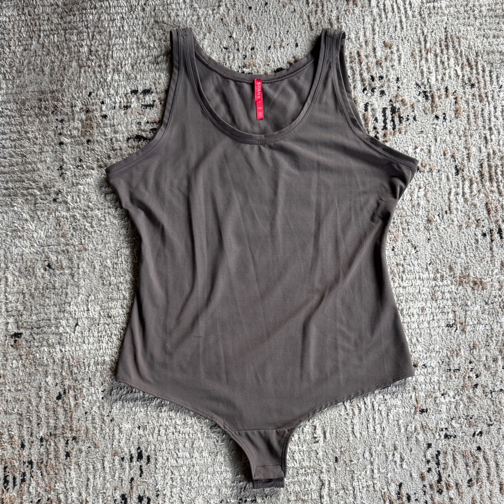 Spanx Gray Sleeveless Bodysuit